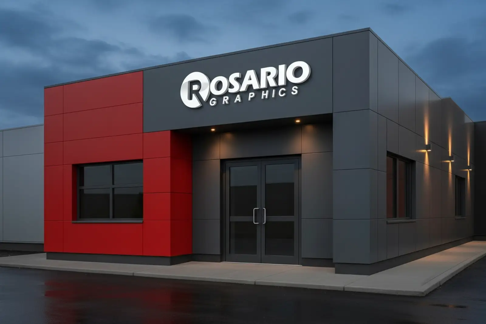 Señalización integral de un local comercial con identidad de marca